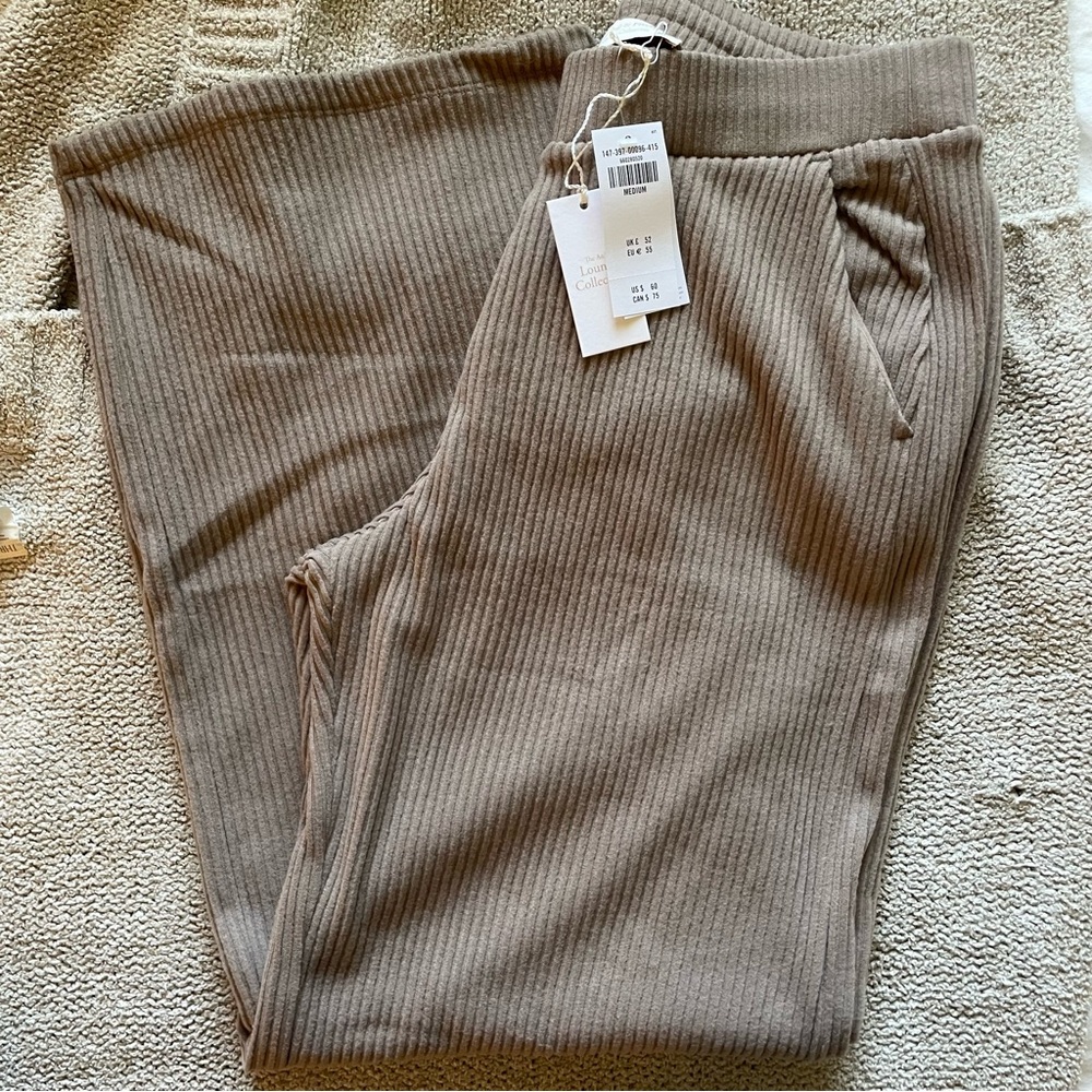 Abercrombie Brushed Rib Wide Leg Sweatpants, M - Picture 3 of 4